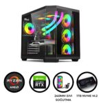 T52 Ryzen 7 5700X 32GB 1TB M.2 NVME RTX 5060 8GB 240MM Sıvı Soğutma Oyuncu Masaüstü Bilgisayarı