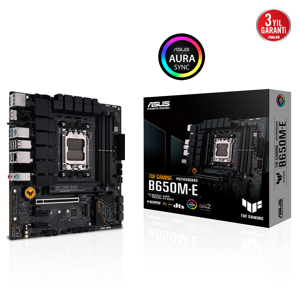asus-tuf-gaming-b650m-e-4xddr5-2x-m-2-hdmi-2xdp-type-c-am5-soket-gaming-anakart-64020.png ASUS TUF GAMING B650M-E, 4xDDR5, 2x M.2, HDMI, 2xDP, Type-C, AM5 Soket GAMING Anakart - Görsel 1