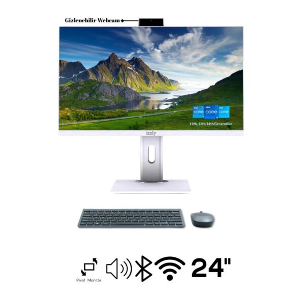 H513 İ5-14400 16GB 1TB M.2 Nvme SSD 24" FHD Pivot All In One Bilgisayar