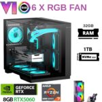 Exodus X60 Ryzen 7 5700X 32GB 1TB M.2 NVME RTX 5060 8GB 240mm Sıvı Soğutma Oyuncu OEM Paketi