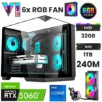 GTA6-D i7 14700F 32GB 1TB M.2 NVMe RTX 5060TI 16GB 240mm Sıvı Soğutma Oyuncu Masaüstü Bilgisayarı