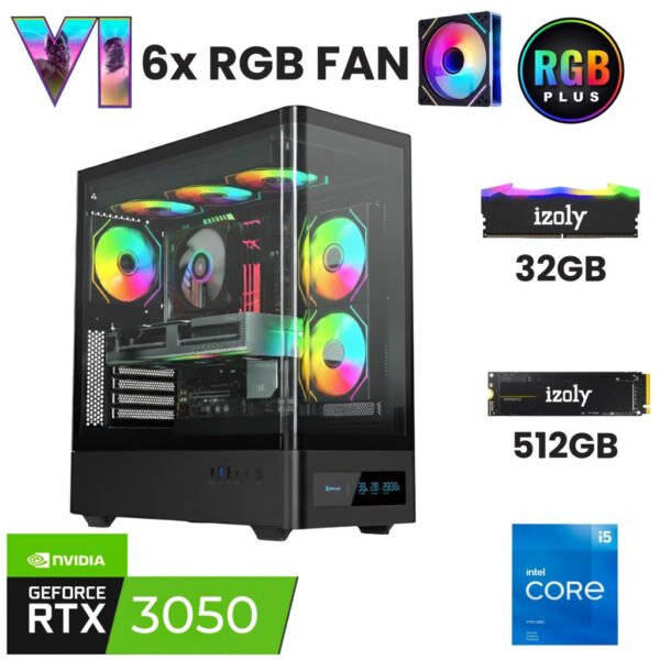 İzoly X5 i5 12400F 32GB DDR4 RAM 512GB Nvme M.2 SSD RTX3050 6GB Oyuncu OEM Paketi