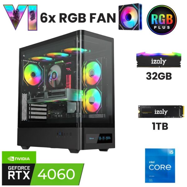 İzoly X8 i5 12400F 32GB DDR4 RAM 1TB Nvme M.2 SSD RTX4060 8GB Oyuncu OEM Paketi