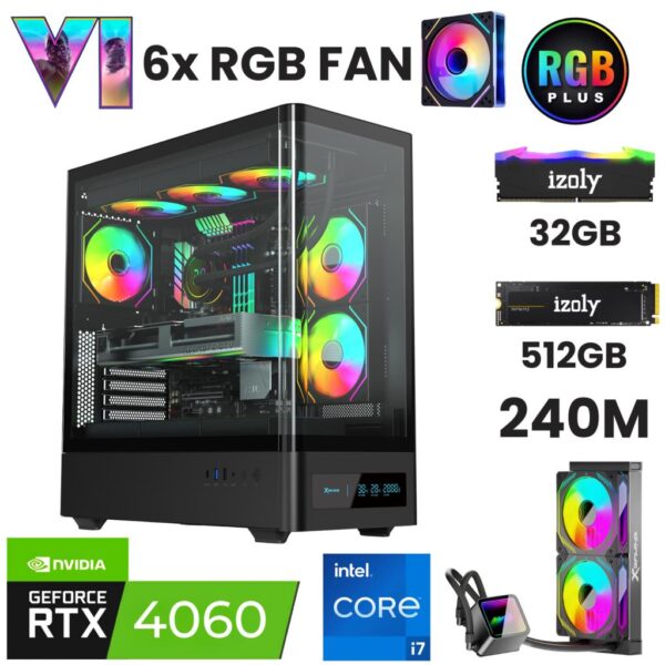 İzoly X9 i7 12700F 32GB DDR4 RAM 512GB Nvme M.2 SSD RTX4060 8GB 240MM Sıvı Soğutma Oyuncu OEM Paketi