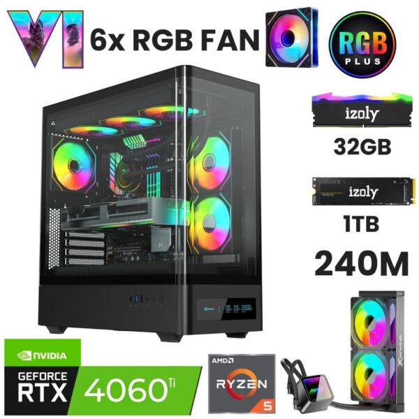 NextGen J Ryzen 5 7500F 32GB DDR5 1TB M.2 NVMe RTX 4060Ti 8GB 240mm Sıvı Soğutma Oyuncu OEM Paketi