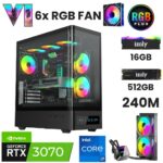 XGAMING XG105 i7-12700F 16GB 512 M.2 NVMe RTX 3070 8GB T120mm Oyuncu OEM Paketi