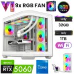 GTA 18X-White i5 14400F 32GB DDR5 1TB M.2 NVMe RTX 5060 8GB 240mm Sıvı Soğutma Oyuncu Masaüstü Bilgisayarı