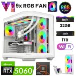 GTA 20X-White R5 7500F 32GB DDR5 1TB M.2 NVMe RTX 5060 8GB 240mm RGB Sıvı Soğutma Oyuncu Masaüstü Bilgisayarı