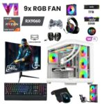 Baron-Y White Ryzen 7 5700X 32GB 1TB M.2 NVME RX 9060XT 16GB 240mm Sıvı Soğutma 27" 240HZ Oyuncu Masaüstü Bilgisayarı