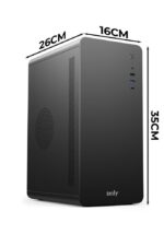 Izoly U200 USB 3.0/Type-C 350W mATX Bilgisayar Kasası Siyah - Görsel 5