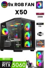 X50 Ryzen 7 5700X | 32GB RAM | 1TB M.2 SSD | 8GB RTX5060 Sıvı Soğutmalı Oyuncu Oem Seti