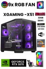 X51 Ryzen 7 7800X3D 32GB DDR5 RAM 1TB M.2 NVMe SSD RTX5070 12GB Sıvı Soğutmalı Oyuncu Oem Seti